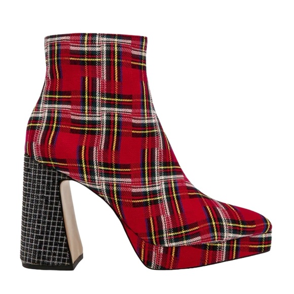 Betsy Johnson RAYLAN Plaid Platform Bootie Size 9 - Picture 6 of 15